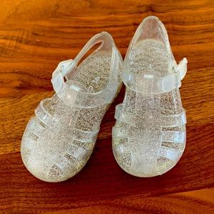 Girls Jelly Sandals with glitter sparkles clear